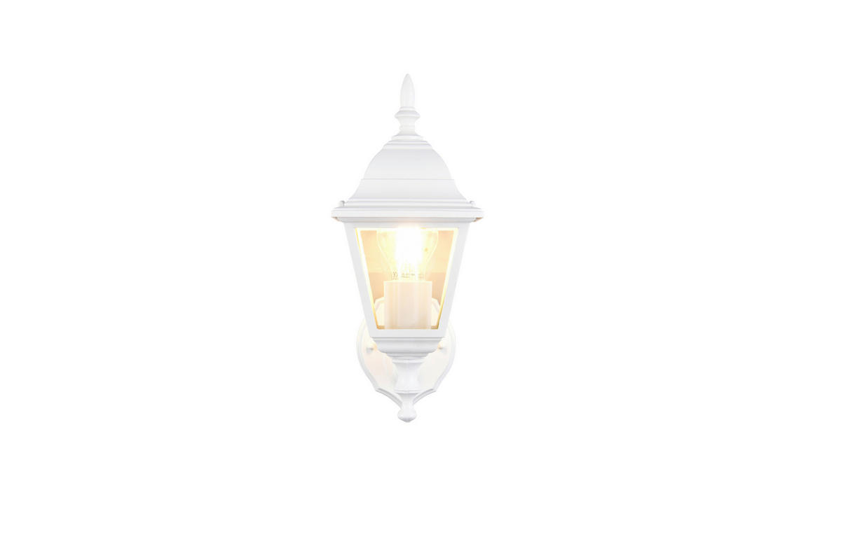 AUßENWANDLEUCHTE Livenza 14/34/19 cm  - Klar/Weiß, KONVENTIONELL, Glas/Metall (14/34/19cm) - Trio Leuchten