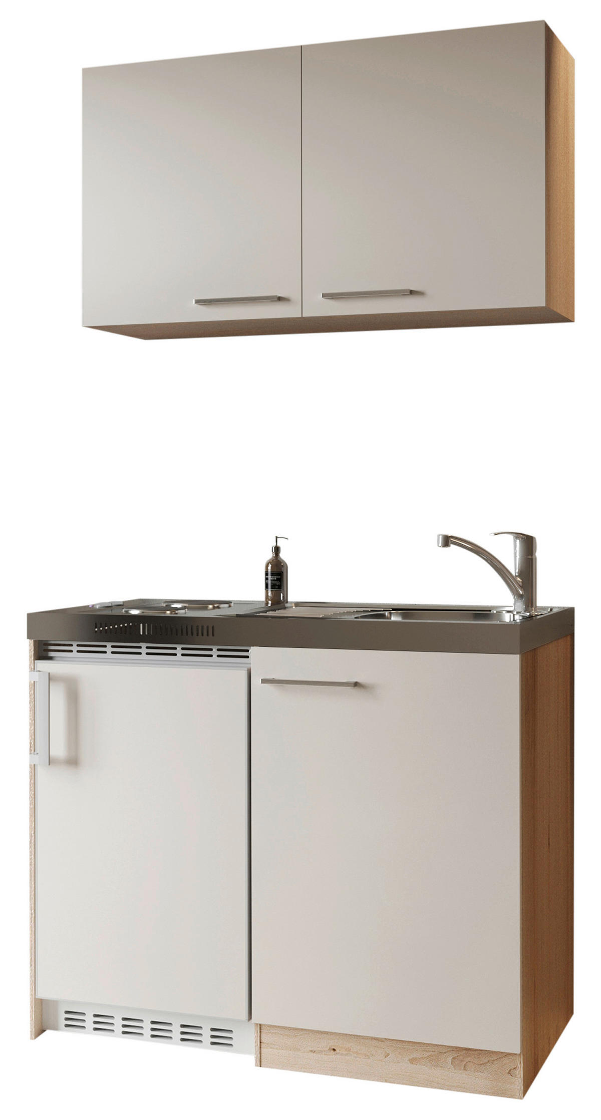 MINIKÜCHE Levin 100 cm  in Kaschmir  - Kaschmir/Eichefarben, Trend, Holzwerkstoff/Kunststoff (100cm) - Respekta