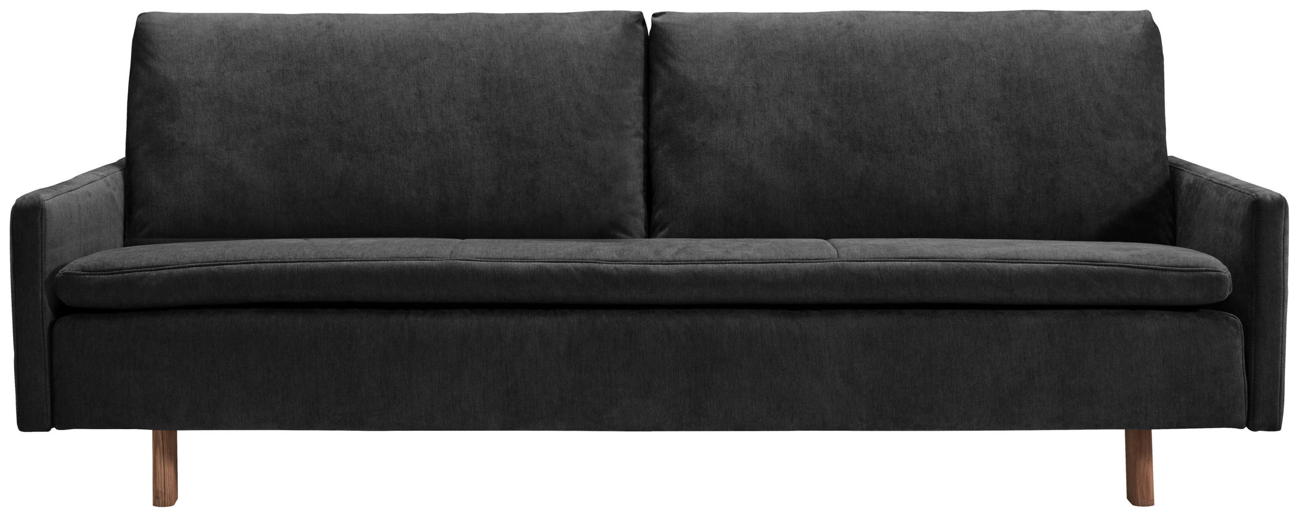SCHLAFSOFA Flachgewebe Schwarz  - Eichefarben/Schwarz, KONVENTIONELL, Holz/Textil (220/85/98cm) - Carryhome