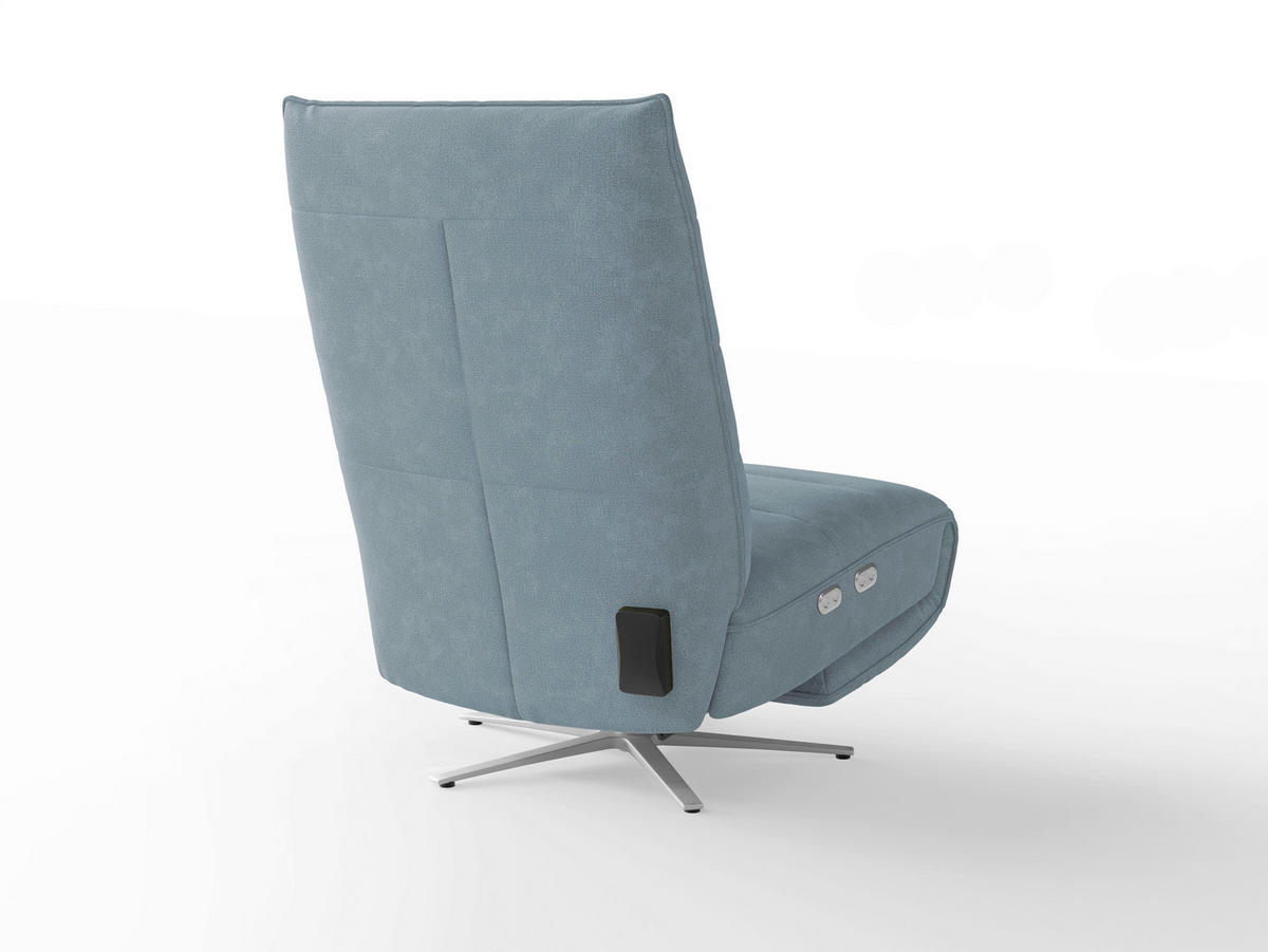 RELAXAČNÍ KŘESLO, textil, světle modrá - barvy stříbra/světle modrá, Basics, kov/textil (80/109/98cm) - Sit & More