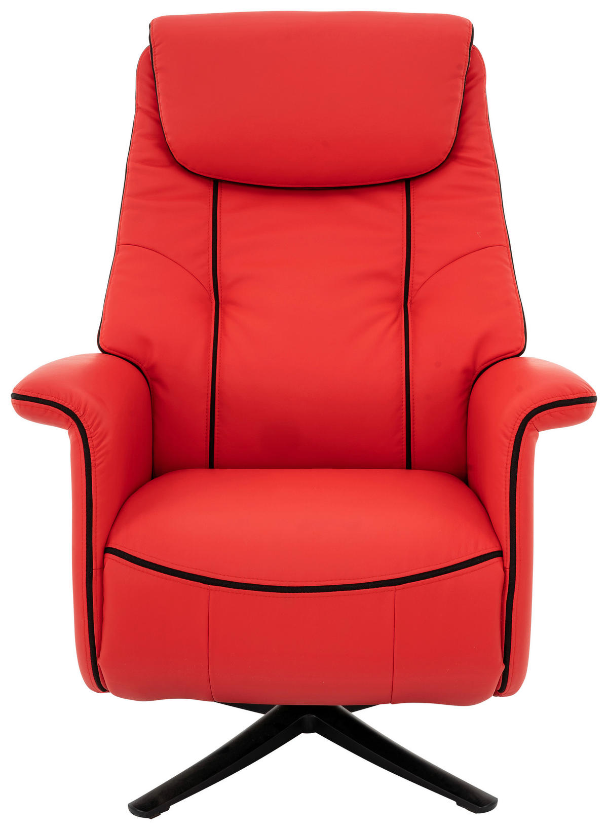 FERNSEHSESSEL  mit Lederlook, Webstoff Rot  - Rot/Schwarz, Design, Textil/Metall (83/113-76/85-163cm) - MID.YOU