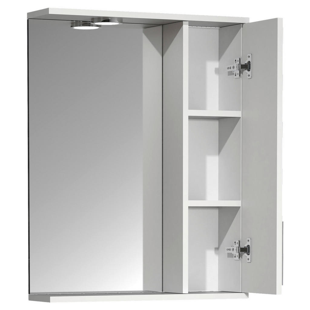 Thumbnail - Mid.you Spiegelschrank, Weiß, Holzwerkstoff, 2 Fächer, 55x71x14 cm, erweiterbar, Badezimmer, Badezimmerspiegel, Spiegels...