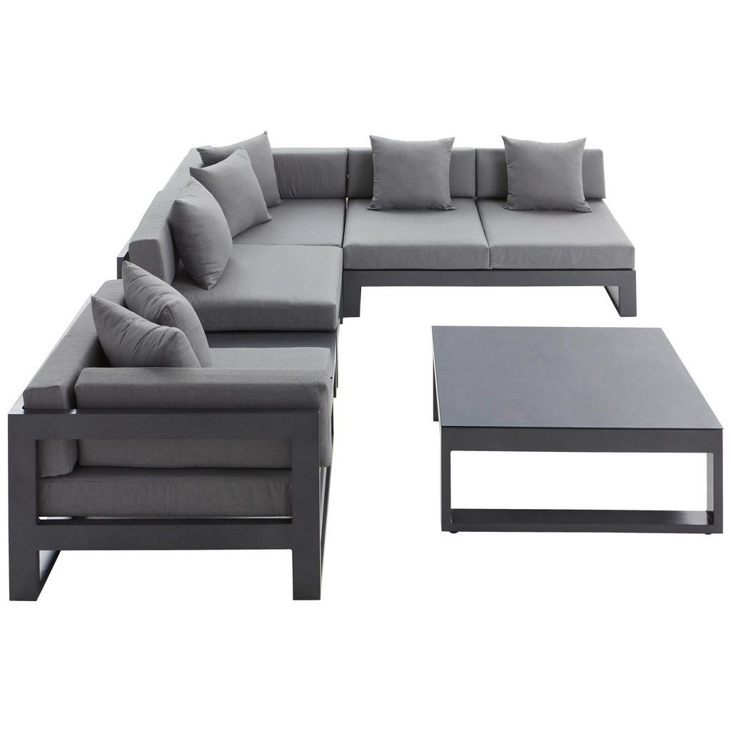 Thumbnail - Amatio Loungesofa, Anthrazit, Metall, Textil, 2-Sitzer, Füllung: Schaumstoff,Schaumstoff,Polyester, 140x60x90 cm, Bsci, ...