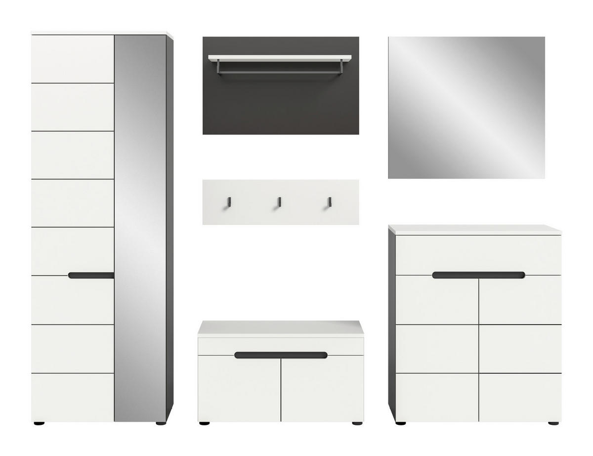 ELŐSZOBAFAL - fehér/szürke, Design, faalapú anyag (265/190/37cm) - Livetastic