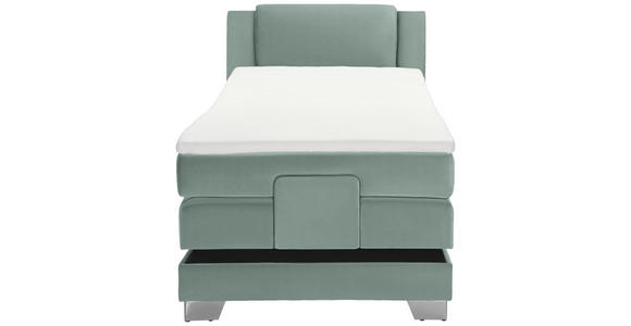 BOXSPRINGBETT 100/200 cm in Petrol - Silberfarben/Petrol, KONVENTIONELL, Kunststoff/Textil (100/200cm) - Esposa