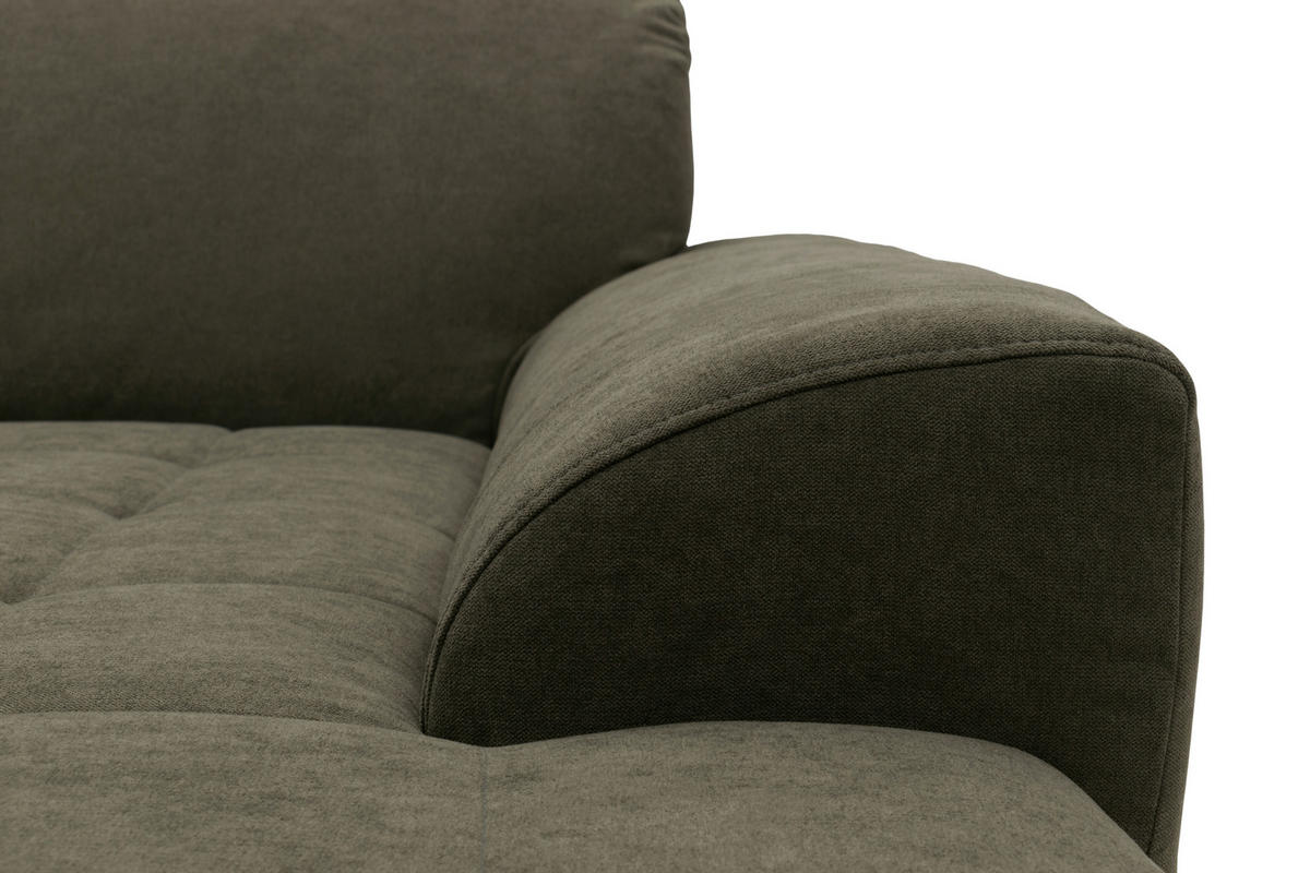 ECKSOFA MERIDIAN Schlammfarben Mikrofaser Rücken echt  - Chromfarben/Schlammfarben, KONVENTIONELL, Textil/Metall (278/171cm) - MID.YOU