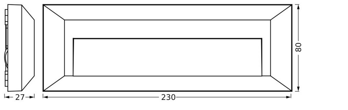 LED-AUßENLEUCHTE 23/2,7/8 cm   - Dunkelgrau, Basics, Kunststoff (23/2,7/8cm) - Osram