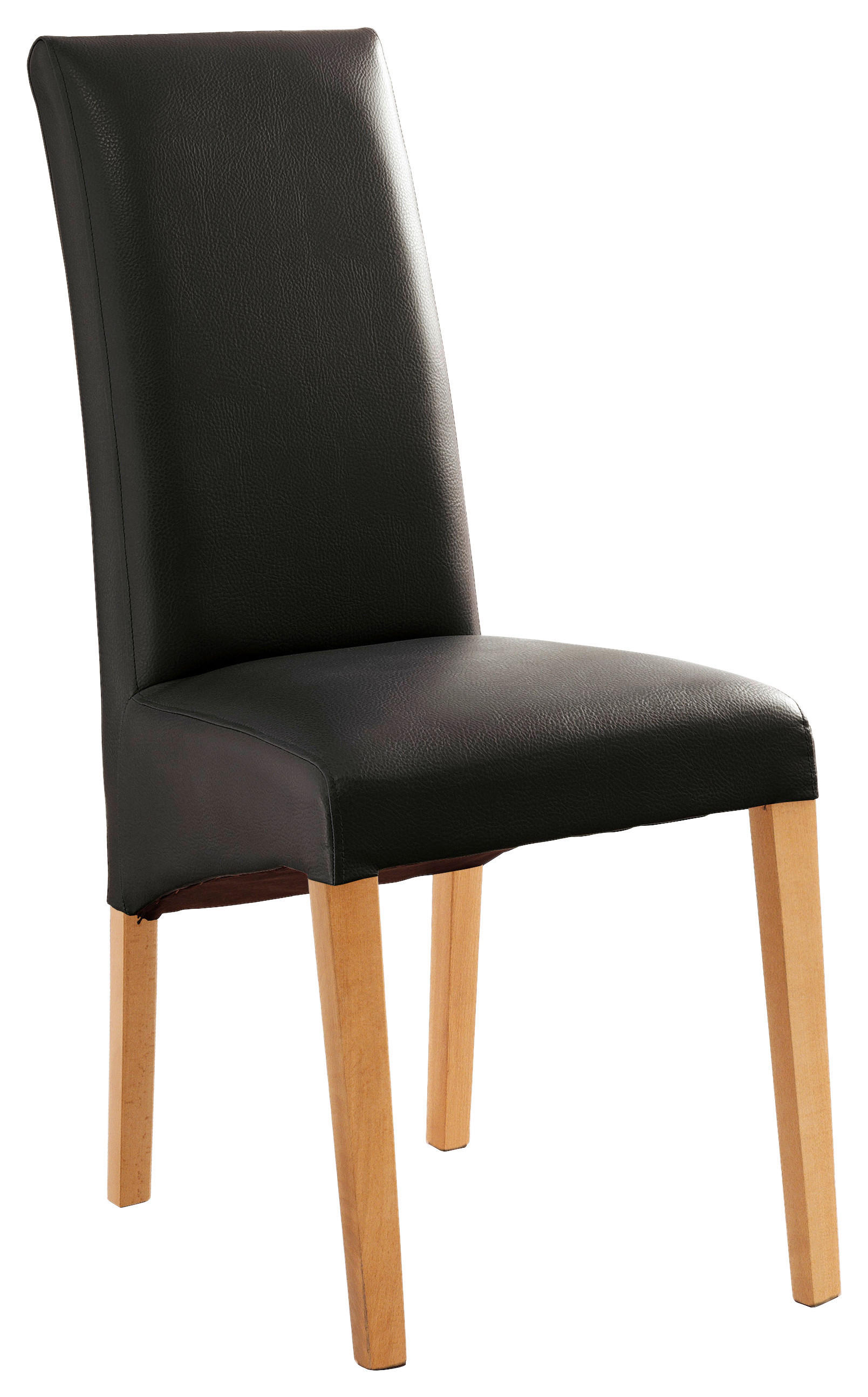 STUHL  in Lederlook Textil  - Buchefarben/Schwarz, KONVENTIONELL, Holz/Textil (47/102/57cm) - Carryhome
