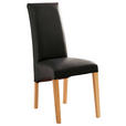 STUHL  in Lederlook Textil  - Buchefarben/Schwarz, KONVENTIONELL, Holz/Textil (47/102/57cm) - Carryhome