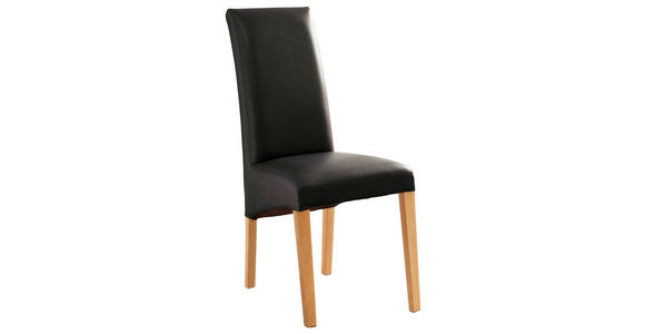 STUHL  in Lederlook Textil  - Buchefarben/Schwarz, KONVENTIONELL, Holz/Textil (47/102/57cm) - Carryhome