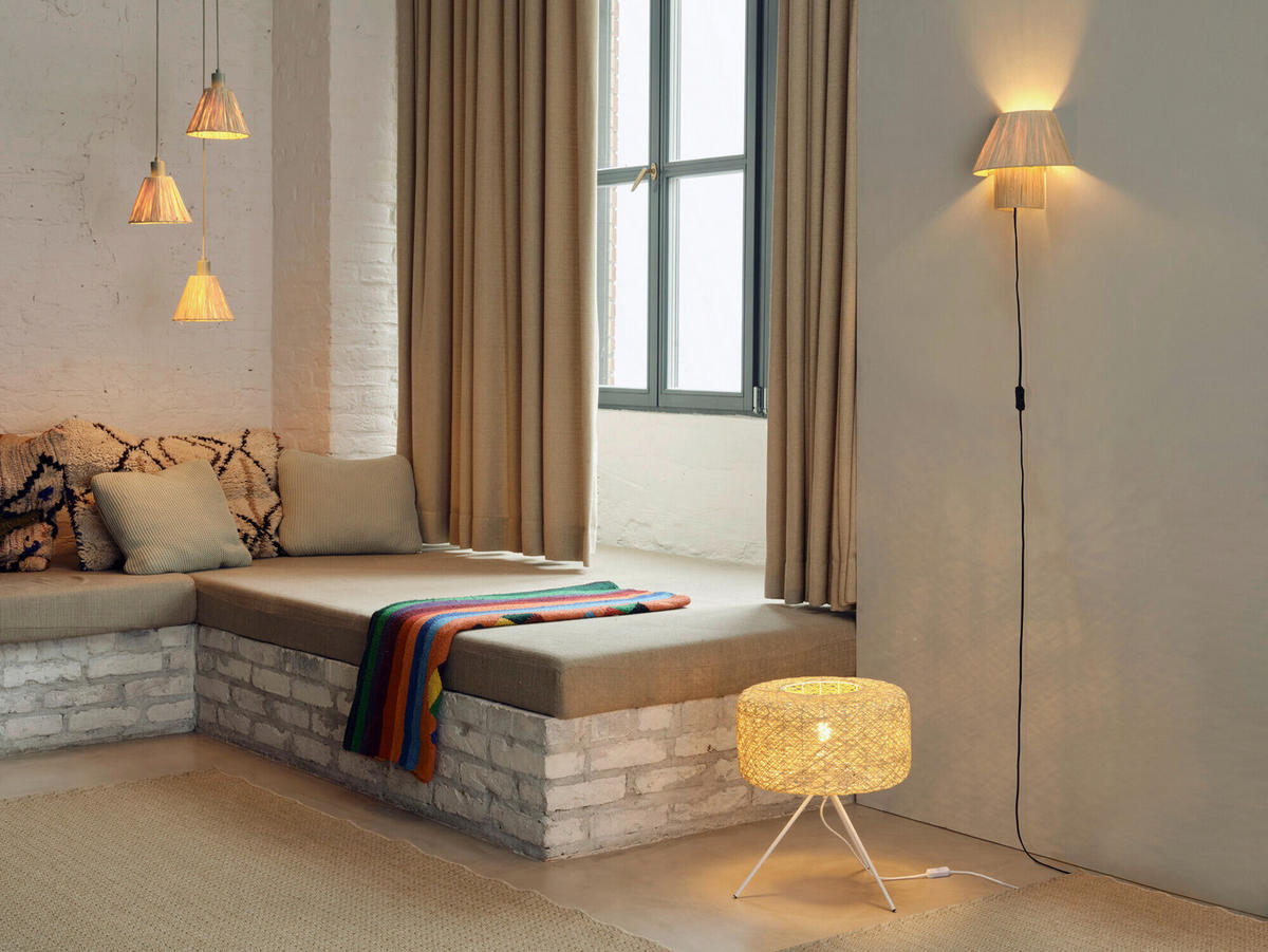 HÄNGELEUCHTE 43/125 cm  - Natur, Naturmaterialien/Metall (43/125cm) - Osram