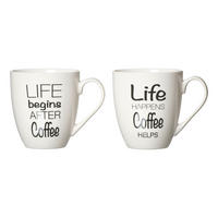 ŠALICA   590 ml  Life  - bijela/crna, Basics, keramika (14/10,5/11,5cm) - Ritzenhoff Breker