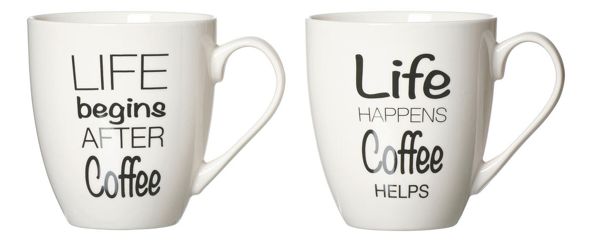 ŠALICA   590 ml  Life  - bijela/crna, Basics, keramika (14/10,5/11,5cm) - Ritzenhoff Breker