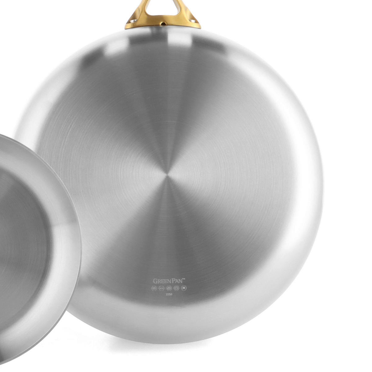 PFANNENSET Padova Reserve Edelstahl 2-teilig  - Edelstahlfarben/Goldfarben, Basics, Metall (20 + 28cm) - GreenPan