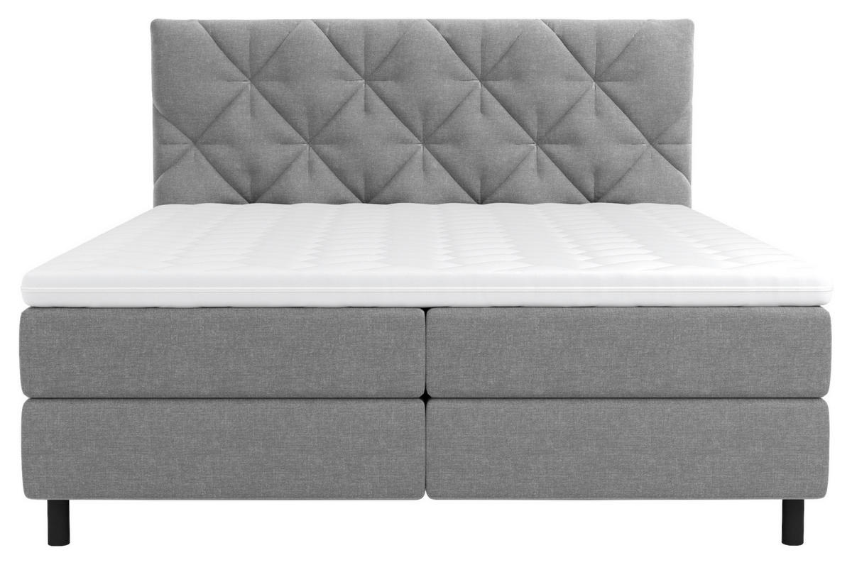 POSTELJA Z VZMETNICO 180 cm   x 200 cm  , tekstil siva  - črna/siva, Design, umetna masa/tekstil (180/200cm) - Esposa
