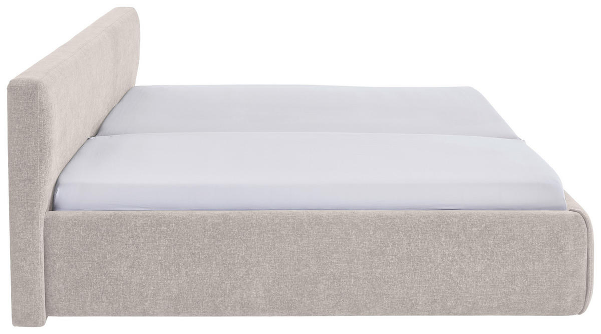 POLSTERBETT 180/200 cm  Creme  - Birkefarben/Buchefarben, Design, Holz/Textil (180/200cm) - Xora
