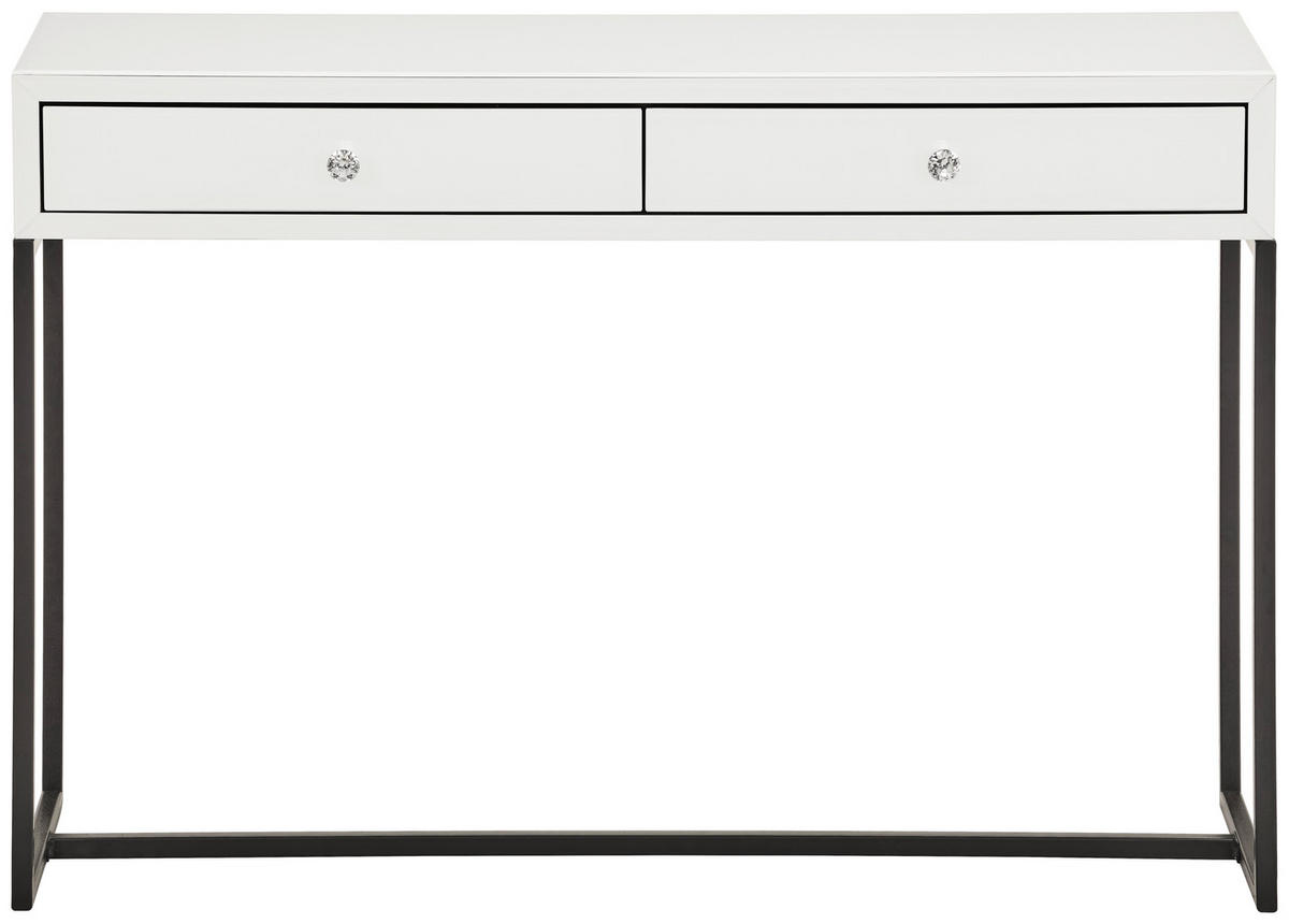 SCHMINKTISCH Schwarz, Weiß  - Schwarz/Weiß, Design, Glas/Holzwerkstoff (120/35/80cm) - Novel