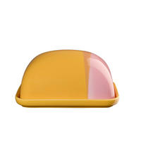POSODICA ZA MASLO  Joy    15,5/12,5/7 cm         - rumena/svetlo roza, Basics, keramika (15,5/12,5/7cm) - ASA