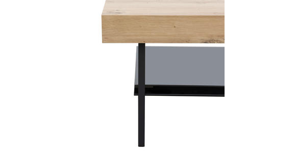 COUCHTISCH in Metall, Glas, Holzwerkstoff 110/60/42,5 cm  - Eichefarben/Schwarz, Design, Glas/Holzwerkstoff (110/60/42,5cm) - Carryhome