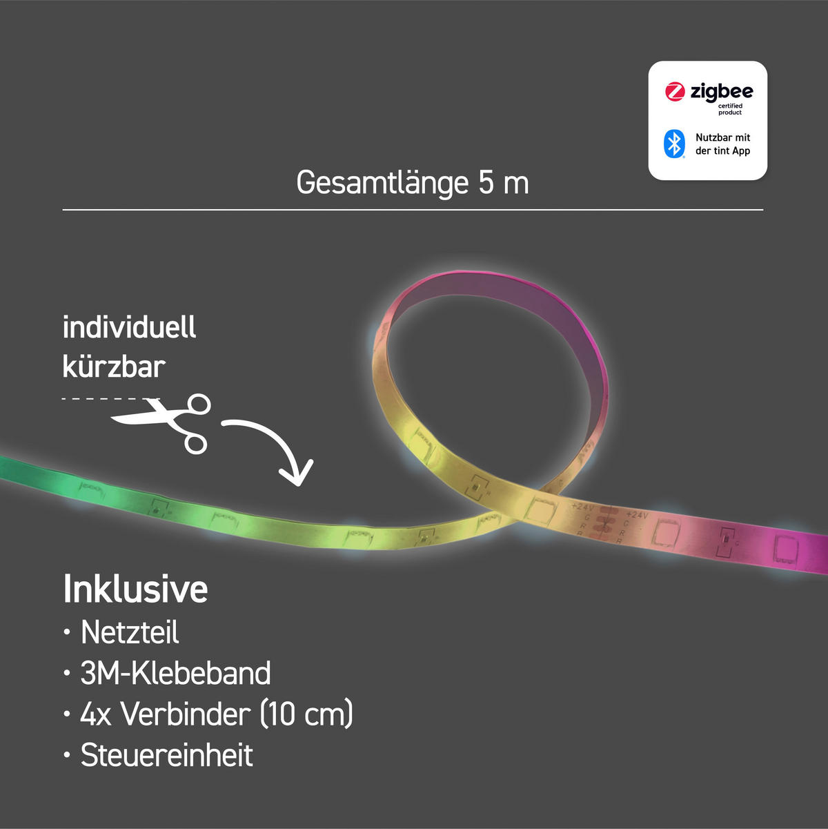 LED-STRIP 500 cm   - Basics, Kunststoff (500cm) - Tint