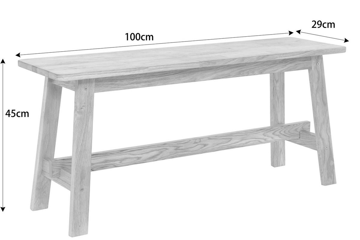 HOCKERBANK 100/45/29 cm Eichefarben  - Eichefarben, Natur, Holz (100/45/29cm) - Linea Natura