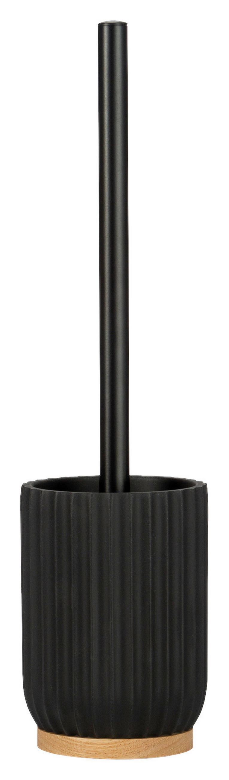 WC-BÜRSTENHALTER in   Kunststoff  - Schwarz/Braun, Basics, Kunststoff (10/37/10cm)