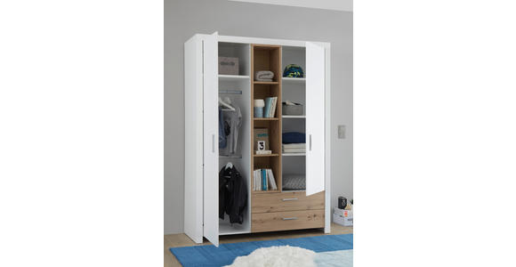 JUGENDZIMMER - Weiß/Eiche Artisan, KONVENTIONELL, Holzwerkstoff (120/200cm) - Xora