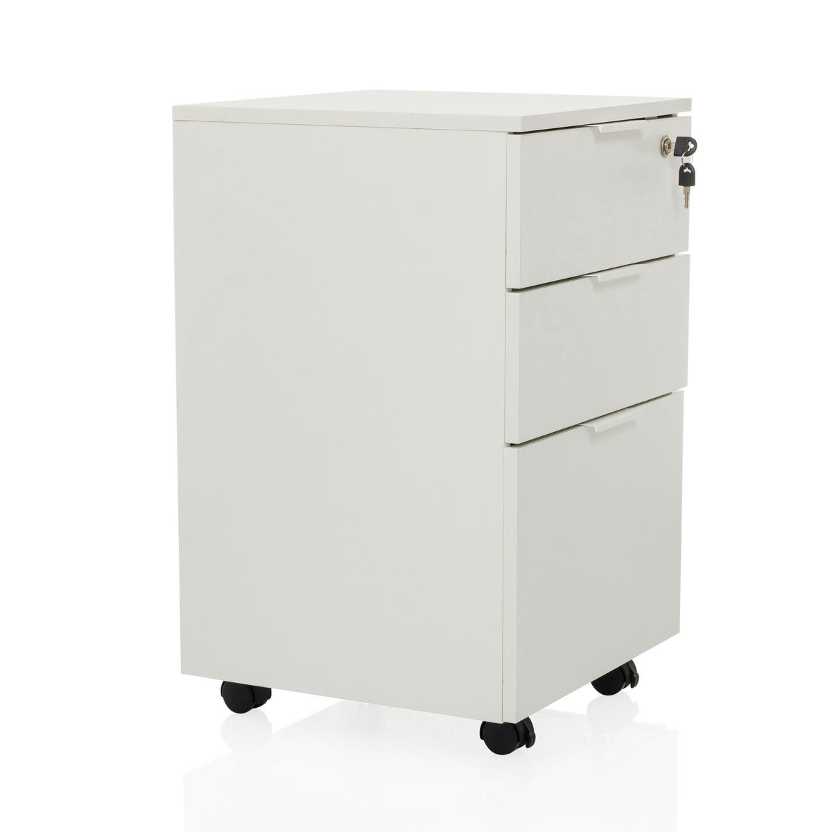ROLLCONTAINER Weiß  - Weiß, MODERN, Holzwerkstoff/Kunststoff (41,5/66/40cm) - MID.YOU