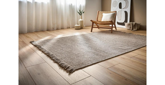 HANDWEBTEPPICH 130/190 cm  - Beige/Naturfarben, Design, Textil (130/190cm) - Linea Natura