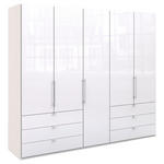 FALTTÜRENSCHRANK  in Weiß  - Chromfarben/Weiß, KONVENTIONELL, Glas/Holzwerkstoff (250/216/58cm) - Venda