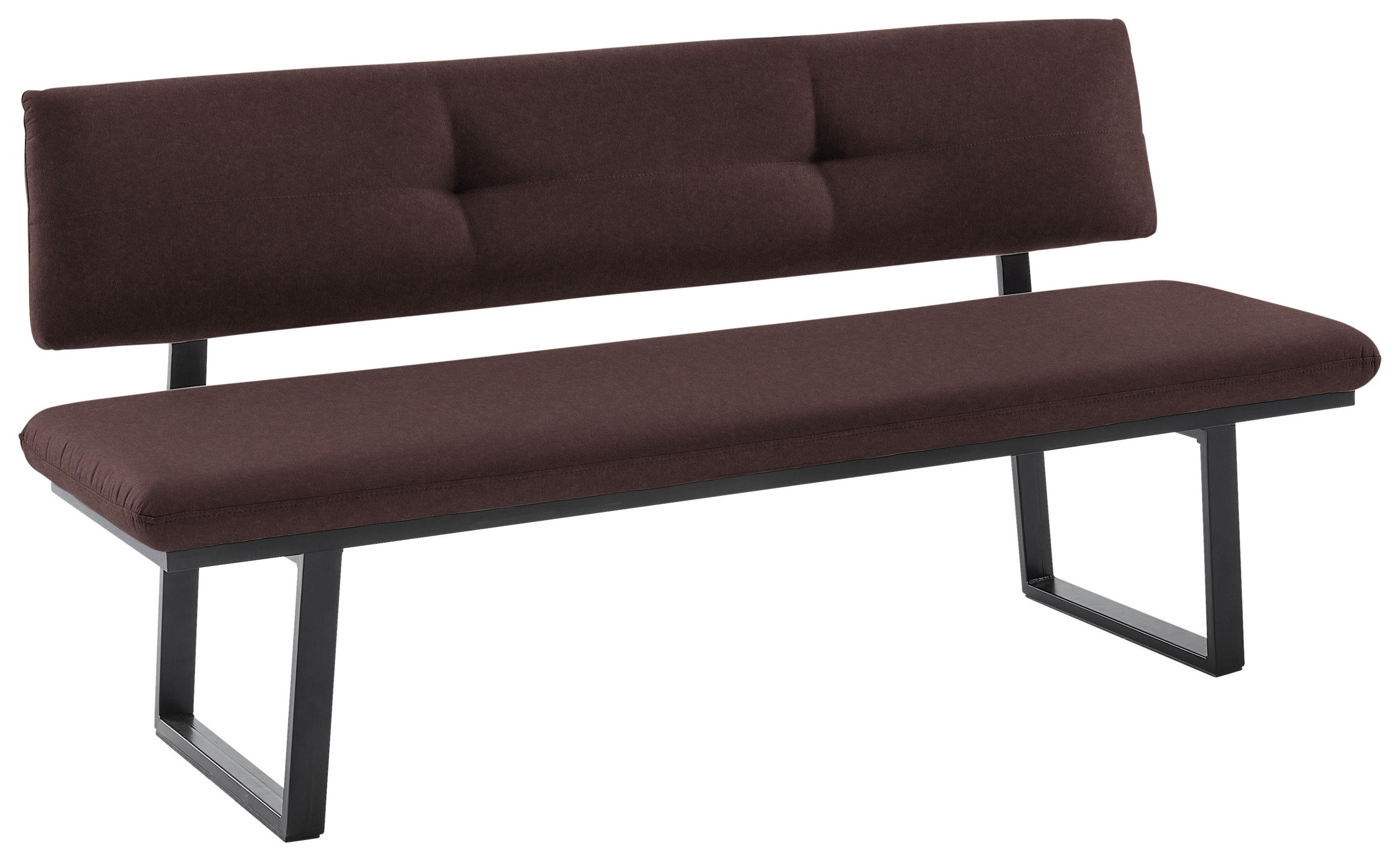 SITZBANK 180/86/60 cm  in Schwarz, Dunkelbraun  - Dunkelbraun/Schwarz, MODERN, Textil/Metall (180/86/60cm) - Cantus
