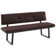 SITZBANK 180/86/60 cm  in Schwarz, Dunkelbraun  - Dunkelbraun/Schwarz, MODERN, Textil/Metall (180/86/60cm) - Cantus