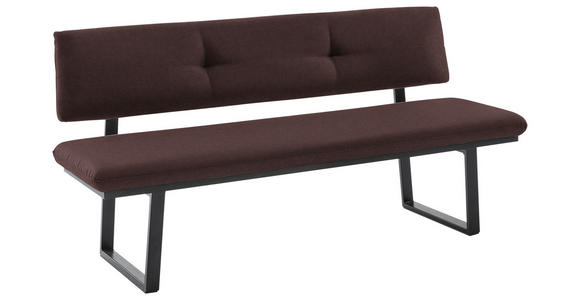 SITZBANK 180/86/60 cm in Schwarz, Dunkelbraun - Dunkelbraun/Schwarz, MODERN, Textil/Metall (180/86/60cm) - Cantus