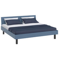 BETT 200/200 cm  in Blau  - Blau/Schwarz, Design, Holzwerkstoff/Metall (200/200cm) - Xora