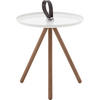 BEISTELLTISCH 40/40/45 cm Nussbaum massiv Weiß, Nussbaumfarben rund  - Dunkelbraun/Nussbaumfarben, Design, Holz/Metall (40/40/45cm) - Rolf Benz