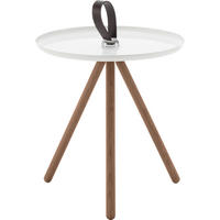 BEISTELLTISCH 40/40/45 cm Nussbaum massiv Weiß, Nussbaumfarben rund  - Dunkelbraun/Nussbaumfarben, Design, Holz/Metall (40/40/45cm) - Rolf Benz