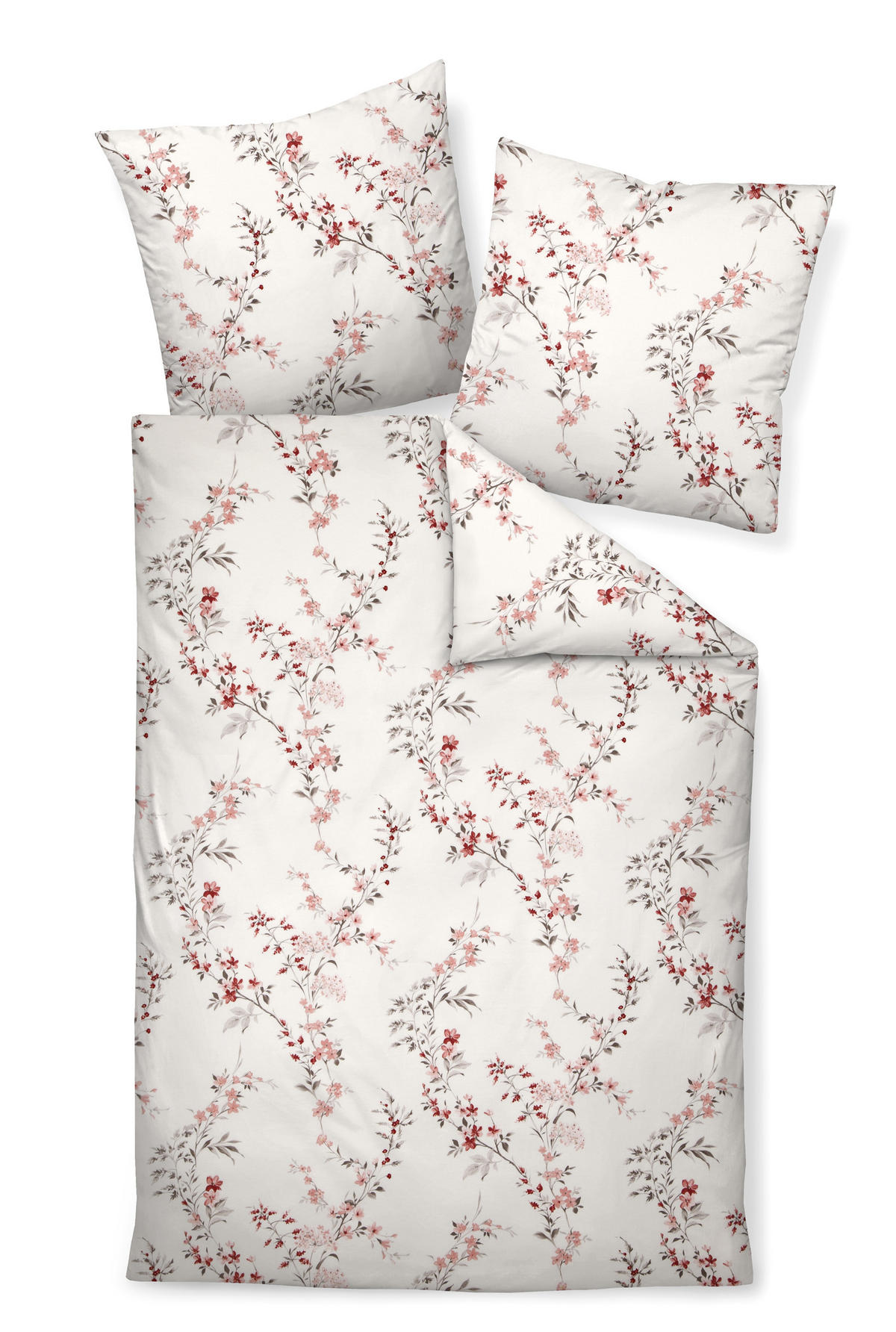 BETTWÄSCHE Biber 135/200 cm  - Hellrosa/Weiß, Trend, Textil (135/200cm) - Janine