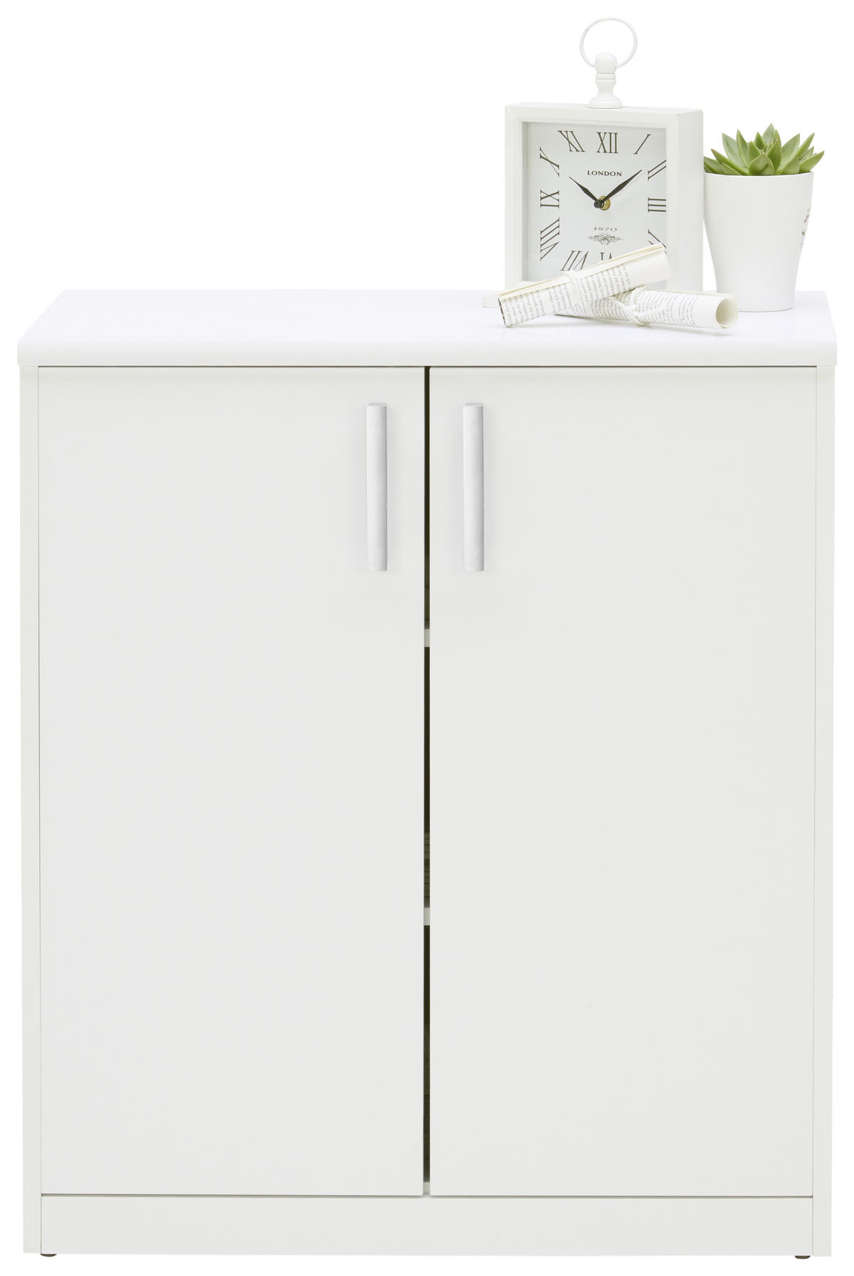 KOMMODE 72,0/84,0/36,0 cm  in Weiss  - Weiss/Silberfarben, Konventionell, Holzwerkstoff/Kunststoff (72,0/84,0/36,0cm) - Xora