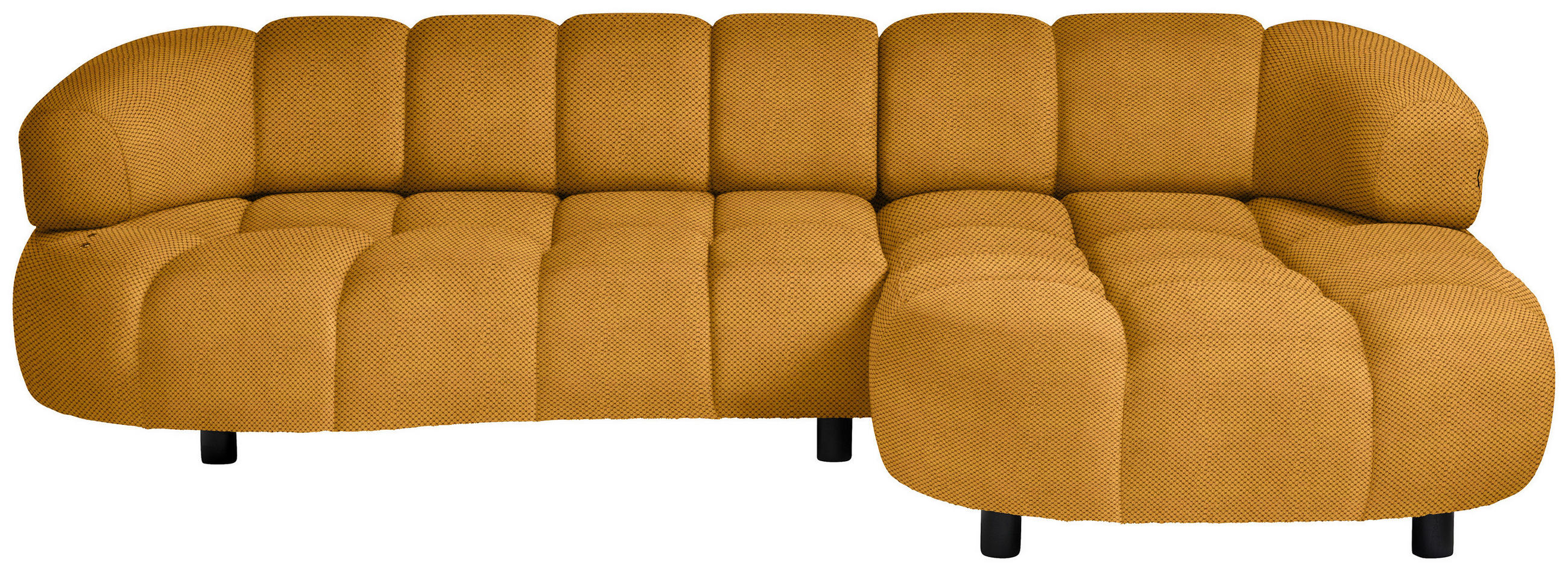 ECKSOFA in Webstoff Currygelb  284/183 cm  - Currygelb/Schwarz, Design, Holz/Textil (284/183cm) - Welnova