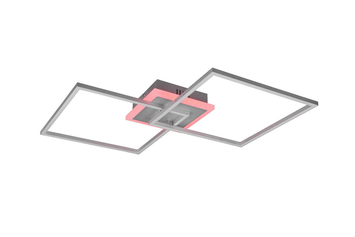 LED-DECKENLEUCHTE 29 W    61/61/8 cm  - Nickelfarben, Design, Metall (61/61/8cm)