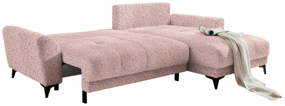 ECKSOFA Rot Webstoff  - Rot/Schwarz, MODERN, Kunststoff/Textil (281/189cm) - MID.YOU