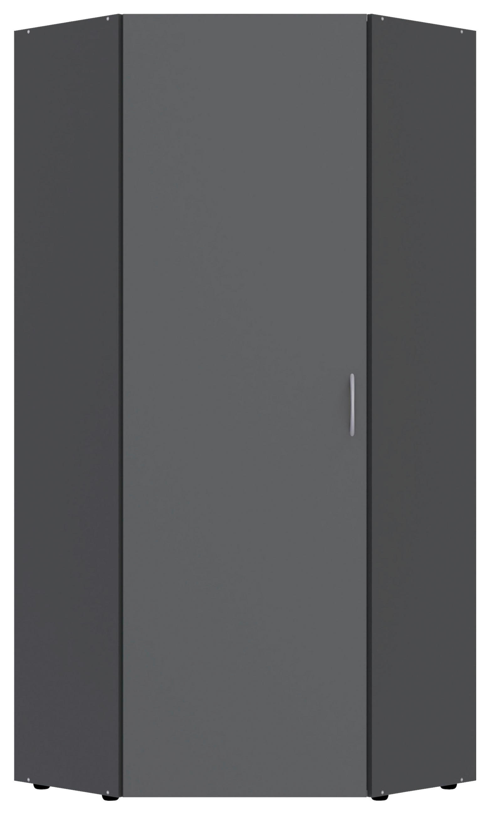 KOTNA OMARA, barve grafita  - barve aluminija/barve grafita, Konvencionalno, umetna masa/leseni material (80/185/80cm) - Xora