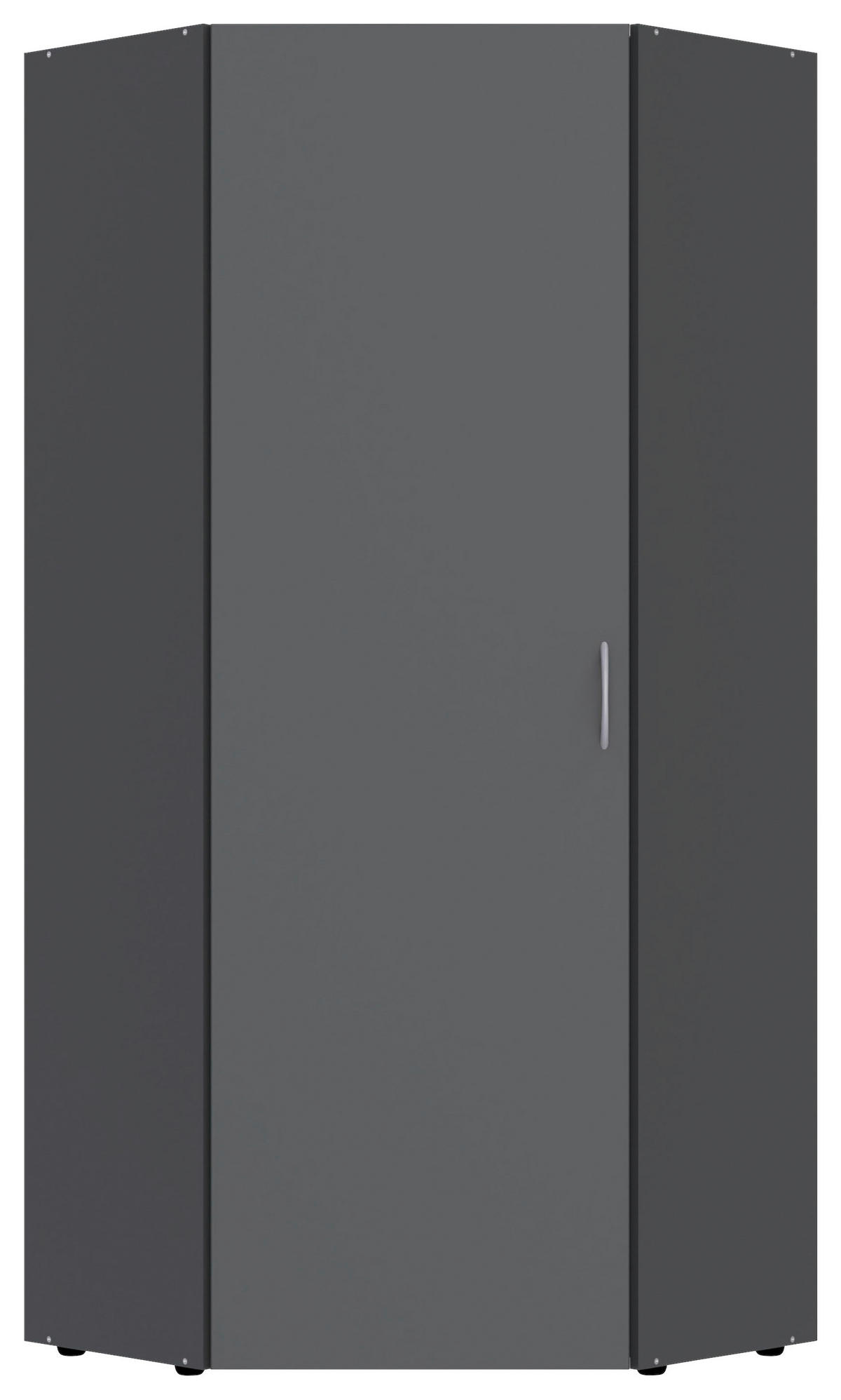 KOTNA OMARA, barve grafita  - barve aluminija/barve grafita, Konvencionalno, umetna masa/leseni material (80/185/80cm) - Xora
