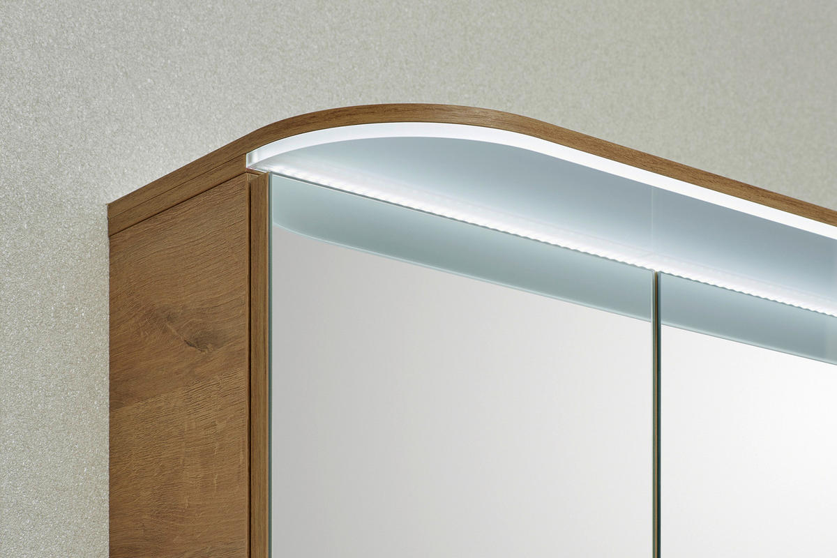 BADEZIMMER 4-teilig  in 153 cm  - Chromfarben/Eichefarben, KONVENTIONELL, Glas/Holzwerkstoff (153cm) - Pelipal