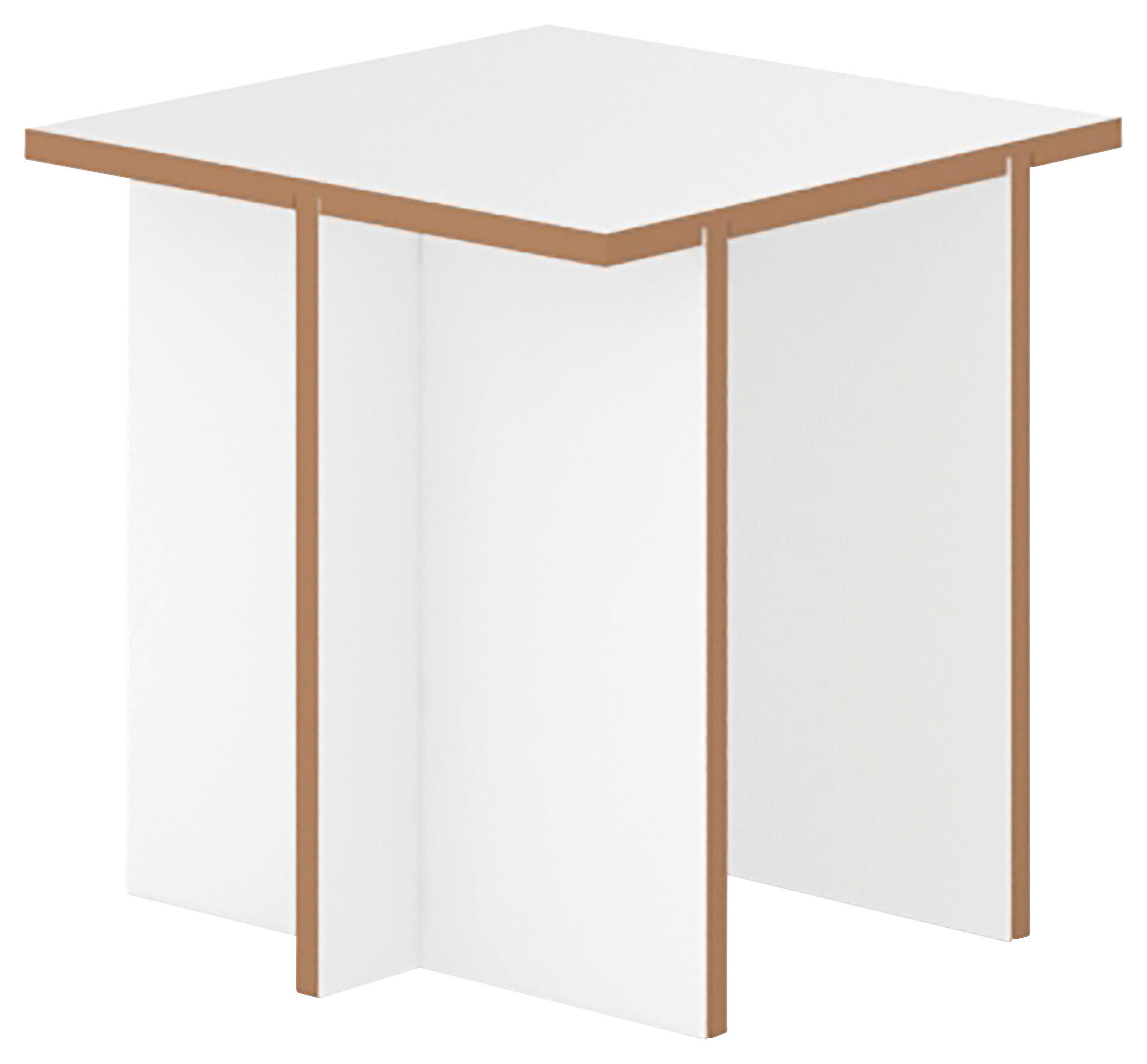HOCKER Weiß, Buchefarben  - Buchefarben/Weiß, Design (45/45/45cm) - Tojo