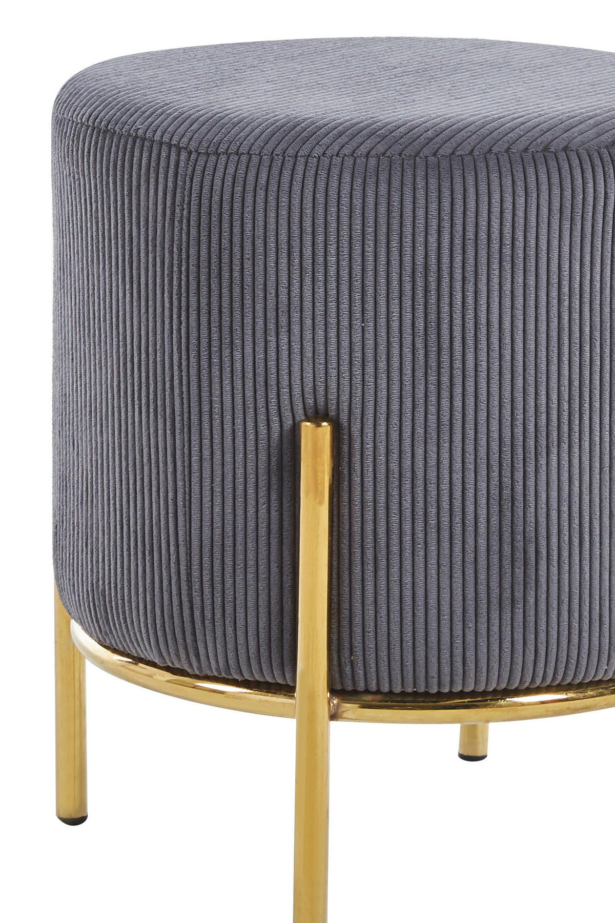 HOCKER Cord Grau, Goldfarben  - Goldfarben/Grau, MODERN, Textil/Metall (35/38/35cm) - Livetastic