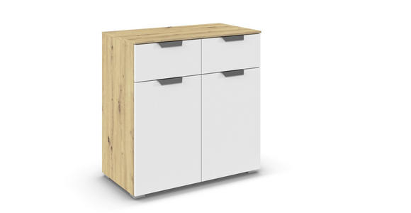 KOMMODE in 80/81/42 cm - Chromfarben/Weiß, Design, Holzwerkstoff/Metall (80/81/42cm) - Carryhome