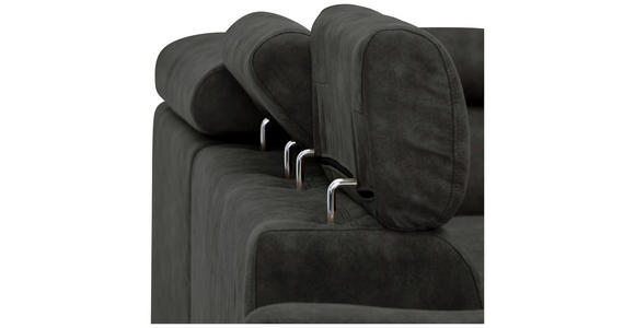 ECKSOFA in Lederlook Anthrazit  - Anthrazit/Schwarz, MODERN, Kunststoff/Textil (263/230cm) - Hom`in