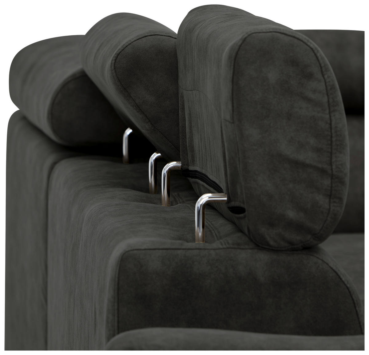 ECKSOFA in Lederlook Anthrazit  263/230 cm  - Anthrazit/Schwarz, MODERN, Kunststoff/Textil (263/230cm) - Hom`in