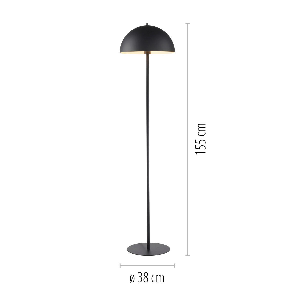 LED-STEHLEUCHTE SW ALI 38/38/155 cm   - Sandfarben/Schwarz, Design, Glas/Kunststoff (38/38/155cm) - Schöner Wohnen